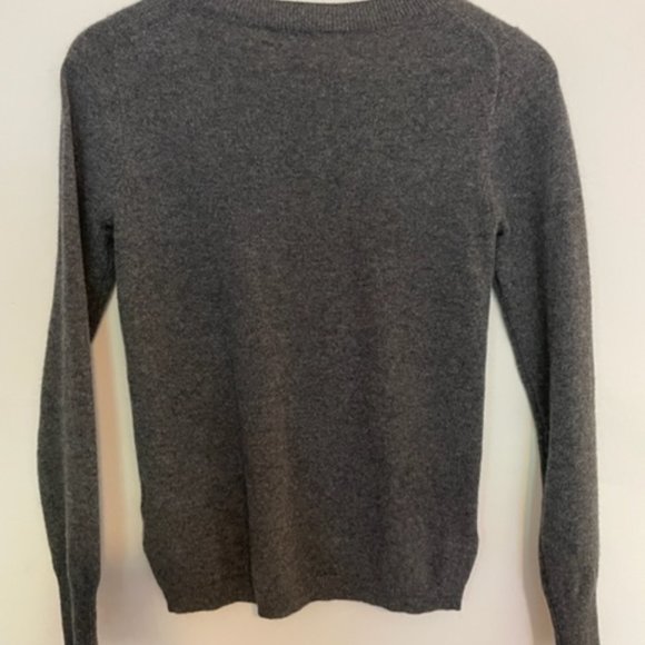 New J. Crew 100% Cashmere Long-Sleeve Crewneck Sweater XXS Grey - Picture 5 of 7